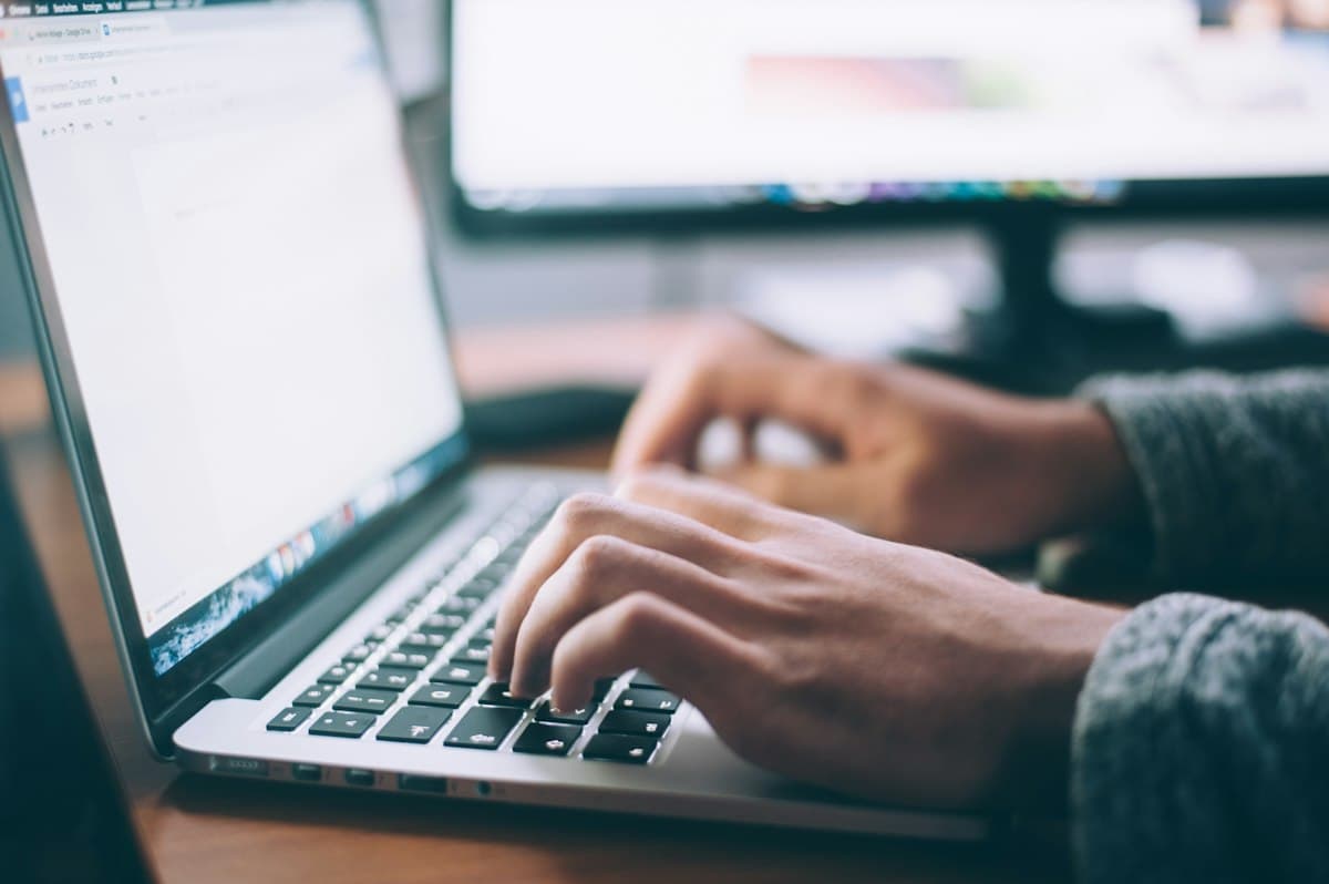 Self-employed professional working on a laptop